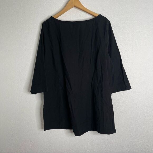 Soft Surroundings Black Tunic Top 100% Cotton Size 1X - Picture 3 of 3